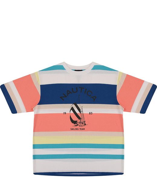 Nautica Blue Tuttle Oversized Stripe T-Shirt for men