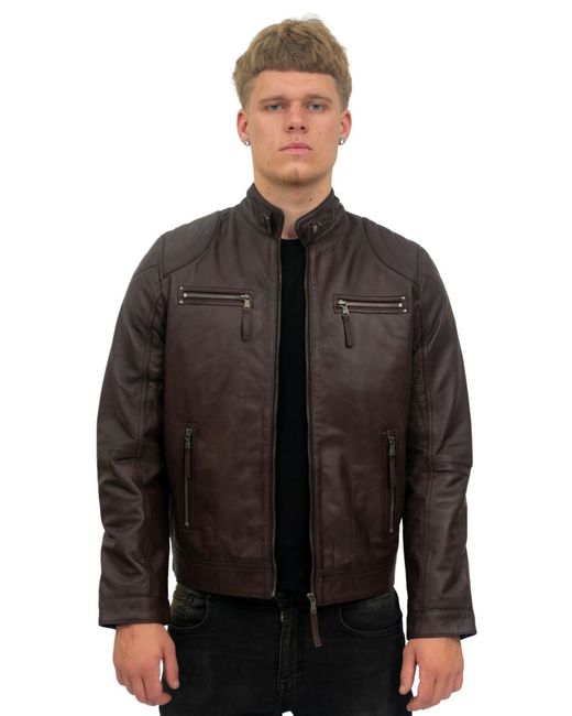 Infinity Leather Black Moto Biker Jacket-Taiwan for men