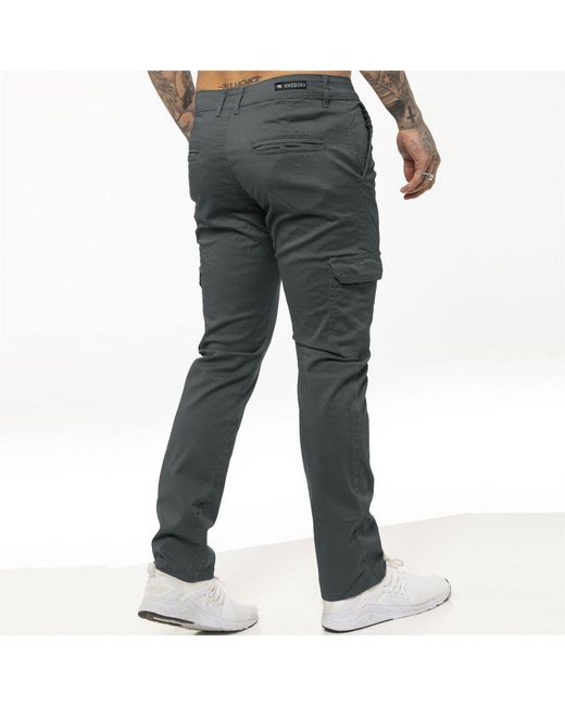 Enzo Blue Cargo Combat Chinos for men