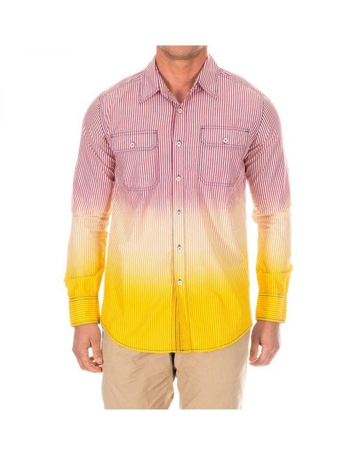 Armand Basi Pink Long Sleeve Shirt With Lapel Collar Afh0039 for men