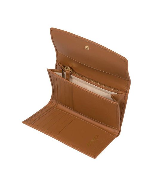 Conkca London Brown 'Sherry' Saddle Leather Tri-Fold Purse