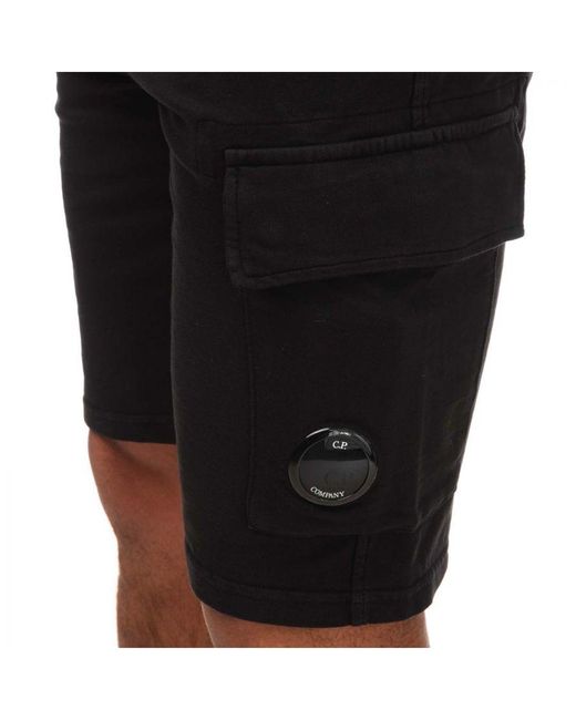 C P Company Light Fleece Utility Shorts In Zwart in het Black voor heren