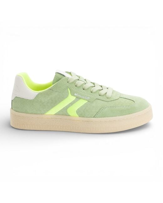Tamaris Green Leather Neon Stripes Trainers Sneaker Shoes