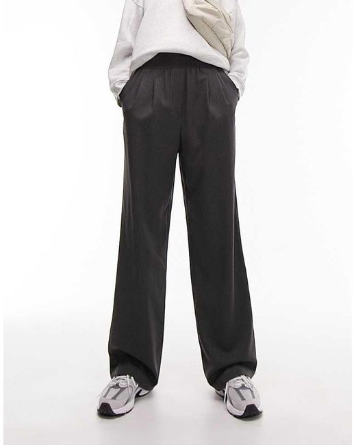 TOPSHOP Blue Pinstripe Straight Leg Tailored Jogger