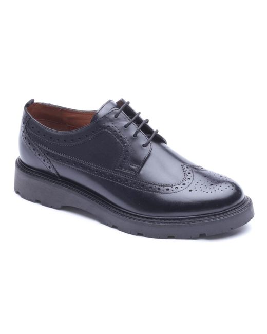 Base London Blue Phase Leather Waxy Brogues Shoes for men