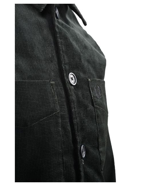 Fred Perry Black Waffle Cord Overshirt Night for men