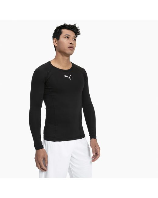 PUMA Black Liga Baselayer Long Sleeve Tee for men