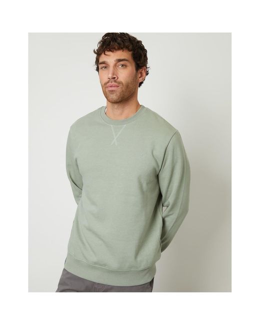 Threadbare Green Regular Fit Crew Neck Long Sleeve Sweatshirt for men