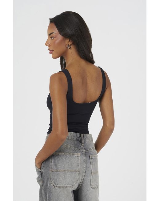 Brave Soul Black Jersey Square Neck Vest