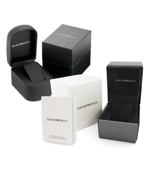 Armani Black Chronograph Leather Watch for men