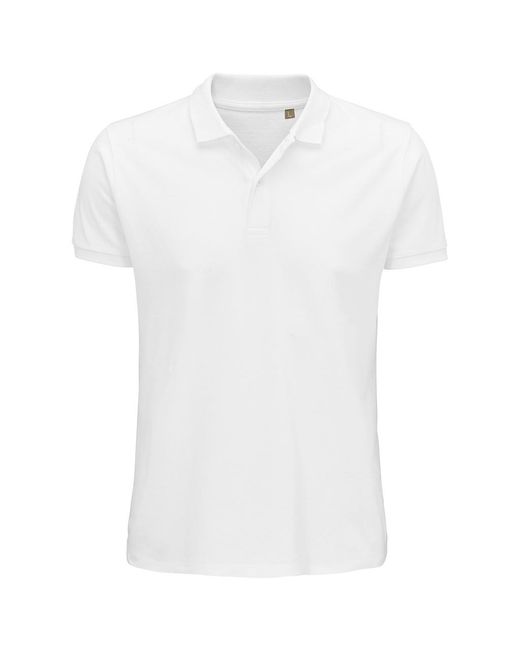 Sol's White Planet Pique Organic Polo Shirt for men
