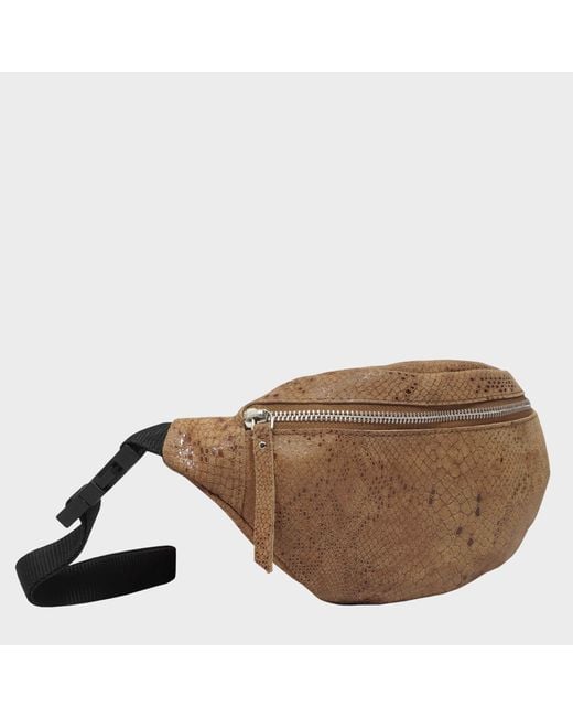 Assots London Brown 'noah' Tan Snake Leather Bum Belt Bag