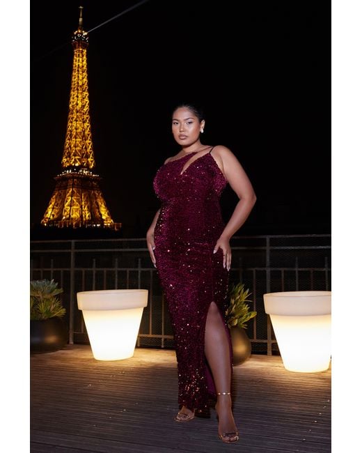 quiz berry sequin dress Berry sequin mesh long sleeve bodycon dress size
