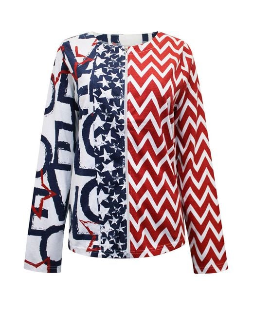 Secret Label Blue Usa Print Zip Front Lightweight Jacket