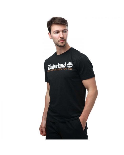 Timberland Black Front Graphic T-Shirt for men