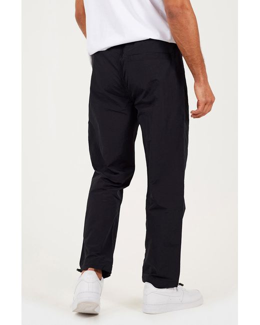 Brave Soul Blue Taslan Loose Fit Cuffed Cargo Trousers for men