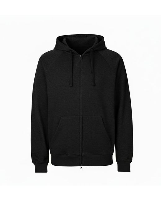 VR2 Denim Black Zip Up Hoodie Casual Fleece Jacket for men