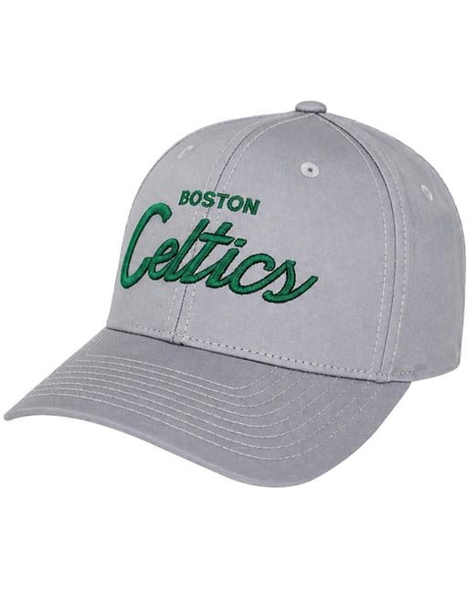 Mitchell & Ness Gray Nba Boston Celtics Reflective 110 Script Cap