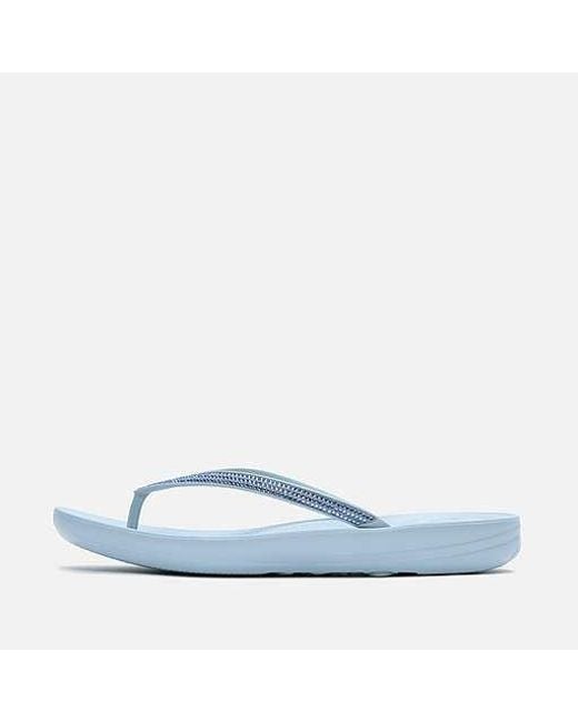 Fitflop Blue Iqushion Sparkle Cloudy Flip Flops