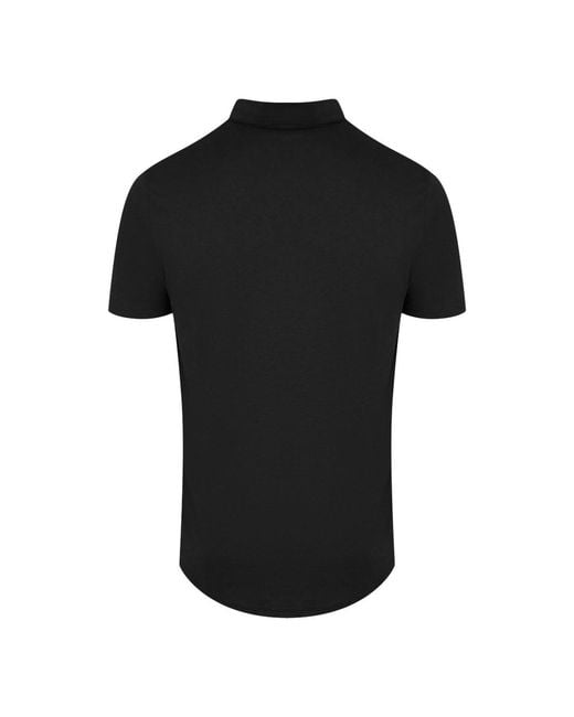 Aquascutum Black Active Beach Basic Sailor Polo Shirt Cotton for men