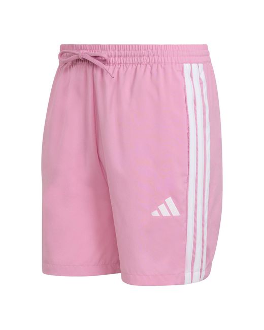 Adidas Pink Essentials 3 Stripes Shorts for men