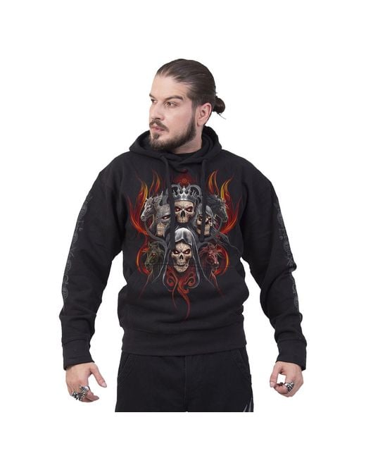 Spiral Blue Adult Revelation Back & Sleeve Print Hoodie