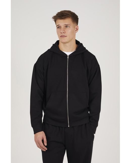 Brave Soul Black Relaxed Fit Zip Through Hoodie for men