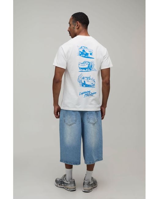 BoohooMAN Blue Oversized Disney Cars License Printed T-Shirt for men