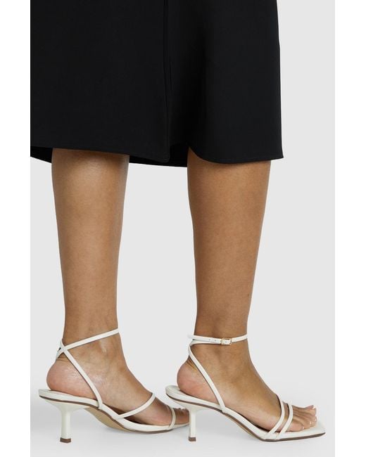 Boohoo Black Asymmetric Strappy Low Stiletto Heels