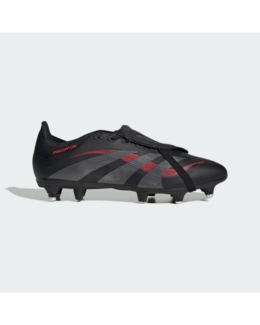 Adidas Originals Black Predator League Fold-Over Tongue Soft Ground Boots