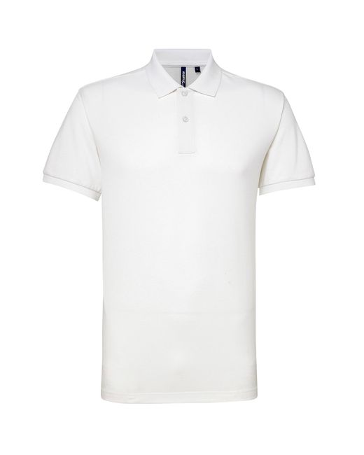 Asquith & Fox White Short Sleeve Performance Blend Polo Shirt for men