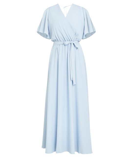 Gina Bacconi Blue Crissy Maxi Dress With Cape Sleeve