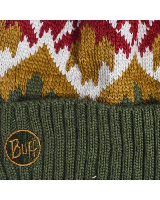Buff Green Knitted Hat With Fleece Lining 98800