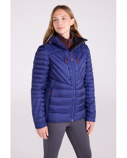 Mountain Warehouse Blue 'Sky' Padded Jacket With Chin Guard & Adjustable Hoodie Warm Coat Polyamide