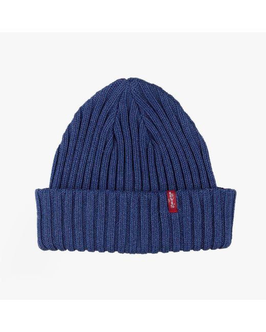 Levi's Blue Levi's Ribbed Beanie Hat