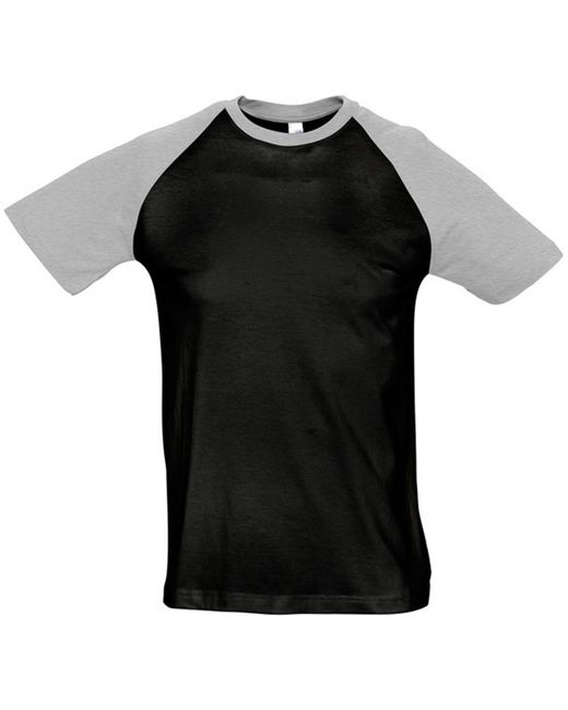 Sol's Black Funky Contrast Short Sleeve T-Shirt Marl) Cotton for men