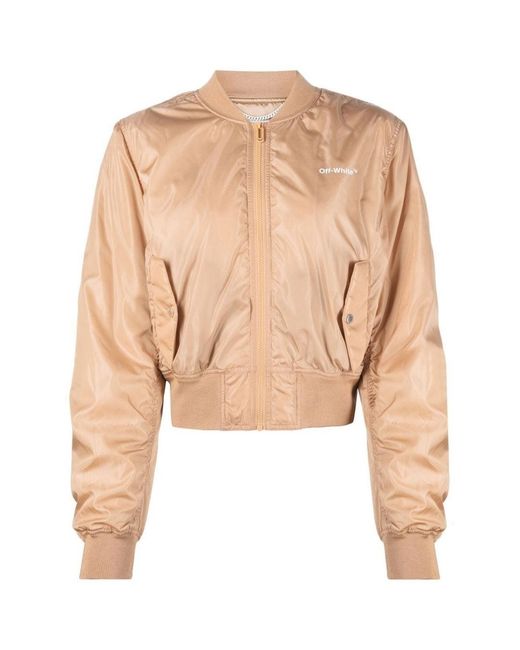 Off-White c/o Virgil Abloh Natural Diag Light Bomber Jacket Polyamide