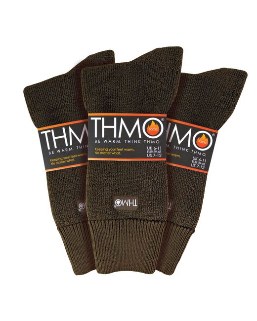 THMO Brown 3 Pack Multipack Thick Winter Warm Socks With Comfort Top for men