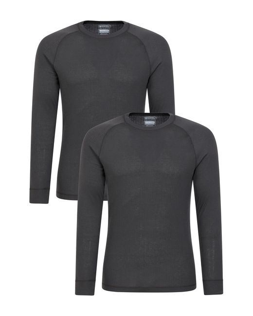 Mountain Warehouse Black 'Talus' Thermal Base Layer Gym Top Long Sleeve Moisture Wicking for men