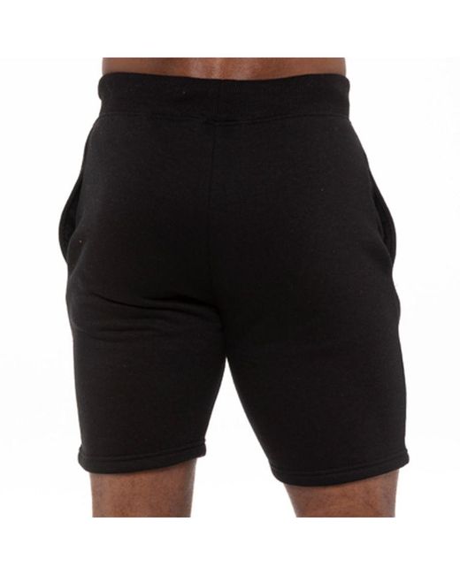 Enzo Black Fleece Gym Shorts for men