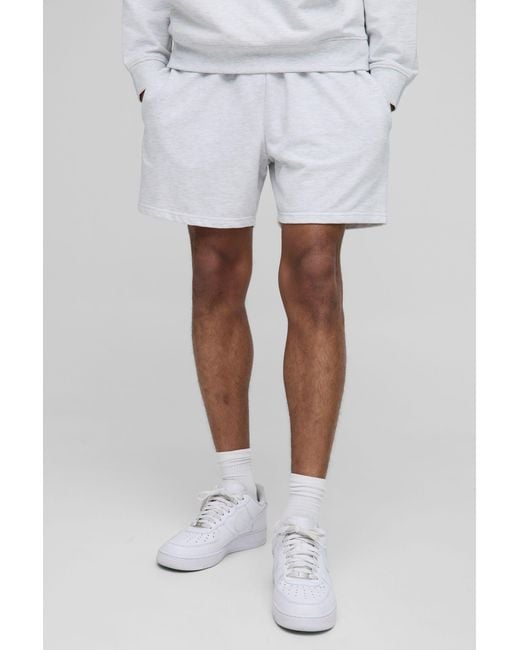 BoohooMAN White Lightweight Basic Relaxed Fit Short Length Shorts for men