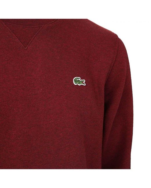 Lacoste Sport Fleece Sweatshirt In Katoenmix In Wijn in het Red voor heren
