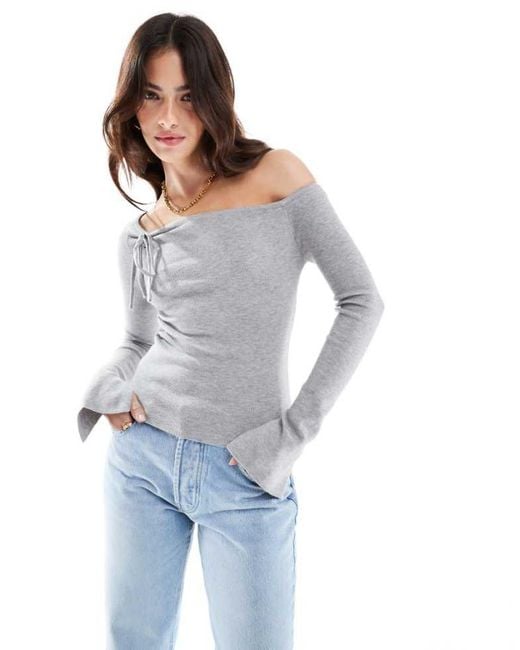 Cotton On Blue Everfine Asymmetric Long Sleeve Pullover Knit