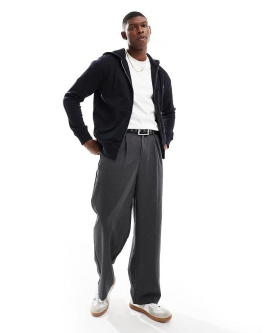 French Connection Blue Classic Zip Up Hoodie for men