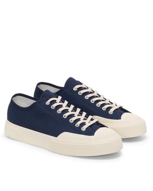 Superga Blue Adult 2432 Works Cotton Canvas Low Cut Trainers /Off) for men