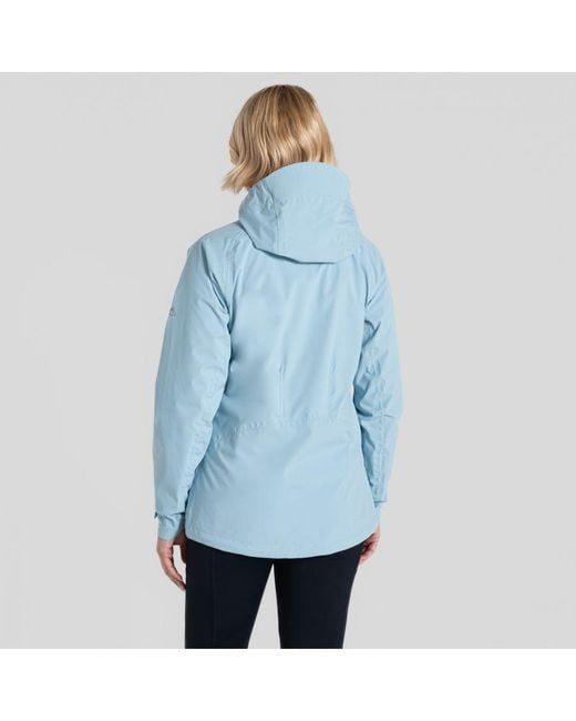 Craghoppers Blue Reflective Detail Waterproof Hooded Rain Jacket