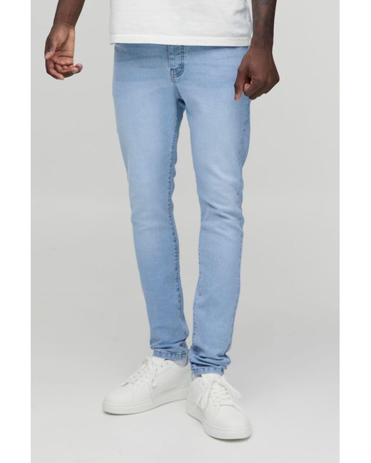 BoohooMAN Blue Basic Skinny Fit Jeans for men