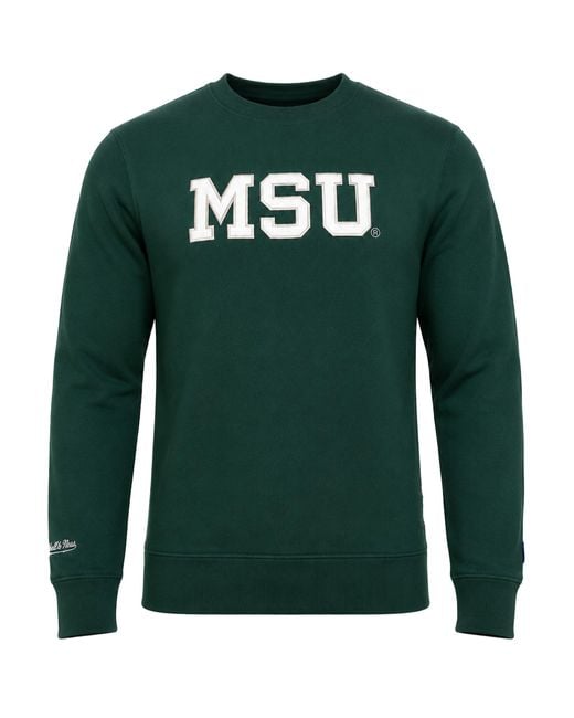Mitchell & Ness Green Ncaa Michigan State University Arch Sweater for men