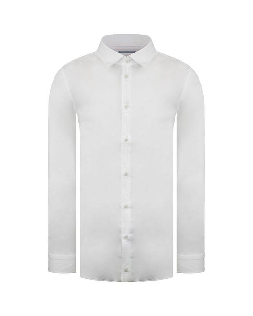 Ted Baker White Bellow Satin Shirt for men