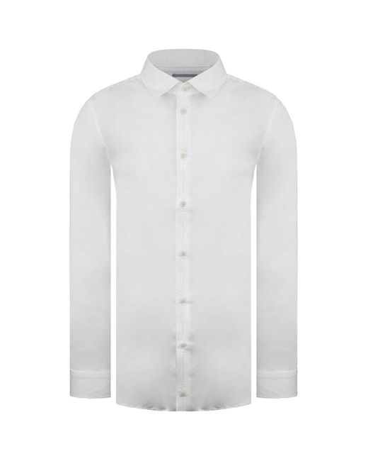 Ted Baker White Bellow Satin Shirt for men